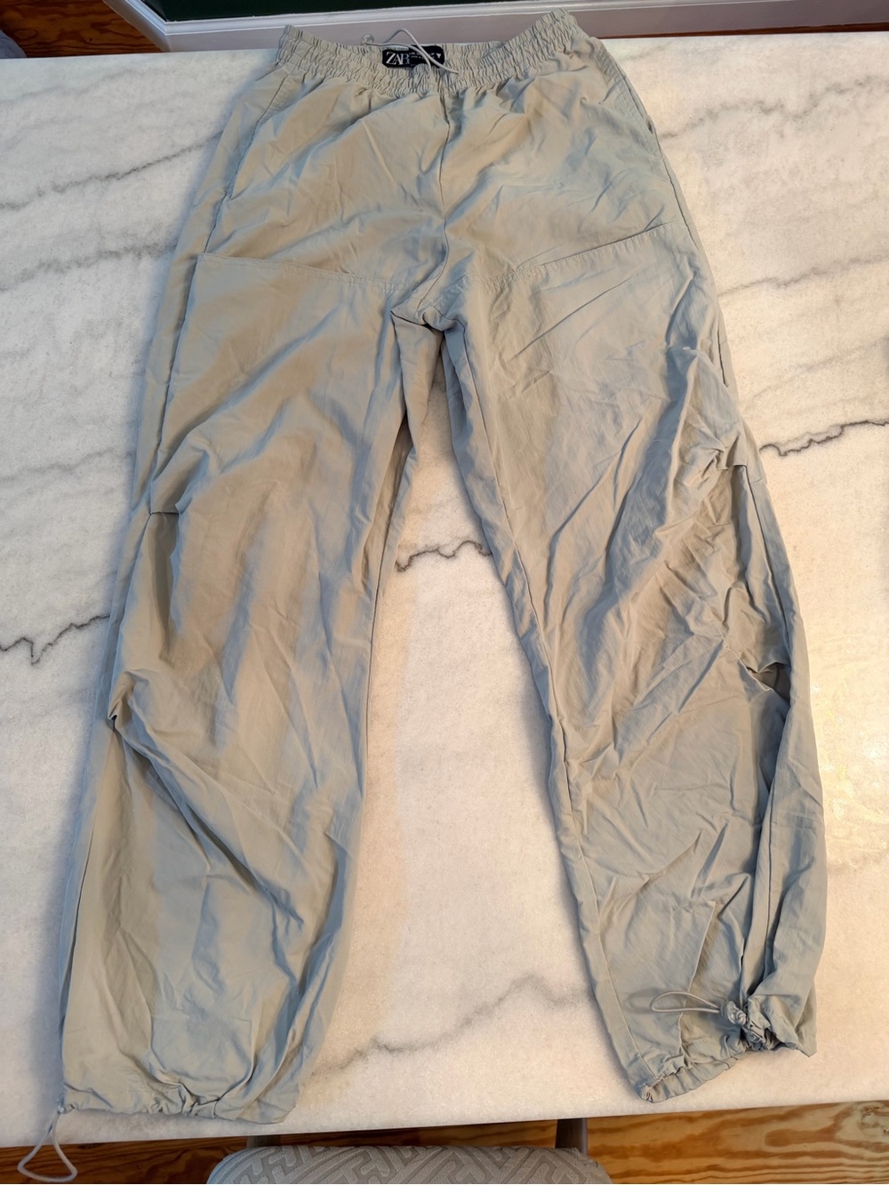 Zara Stone Gray Elastic Waist Joggers